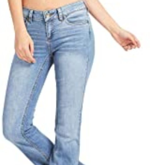 Wax Light Wash Mid Waist Boot Cut Jeans - Picture 3 of 9